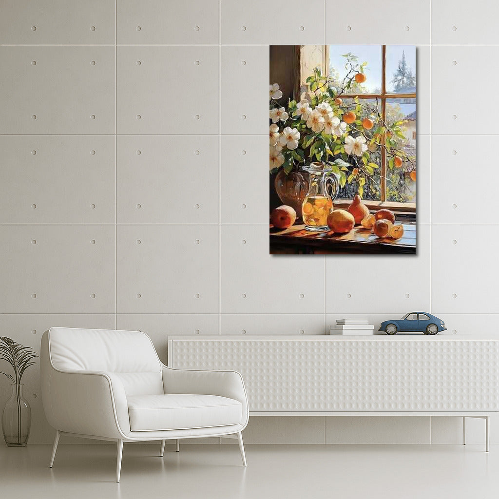 Sunny Apple Blossoms by the Window: Flowers by the Window 4