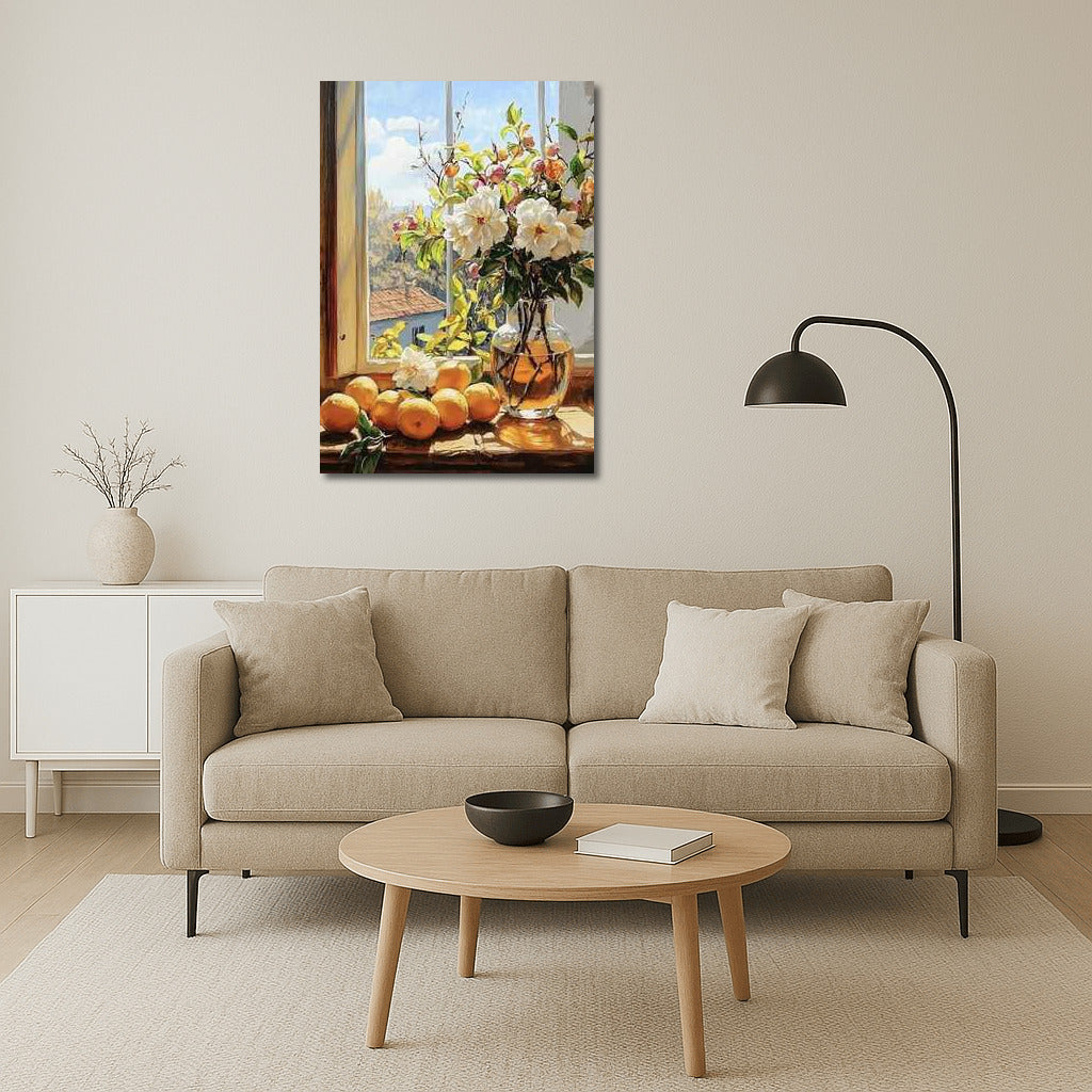 Sunny Camellias by the Window: Flowers in the Interior