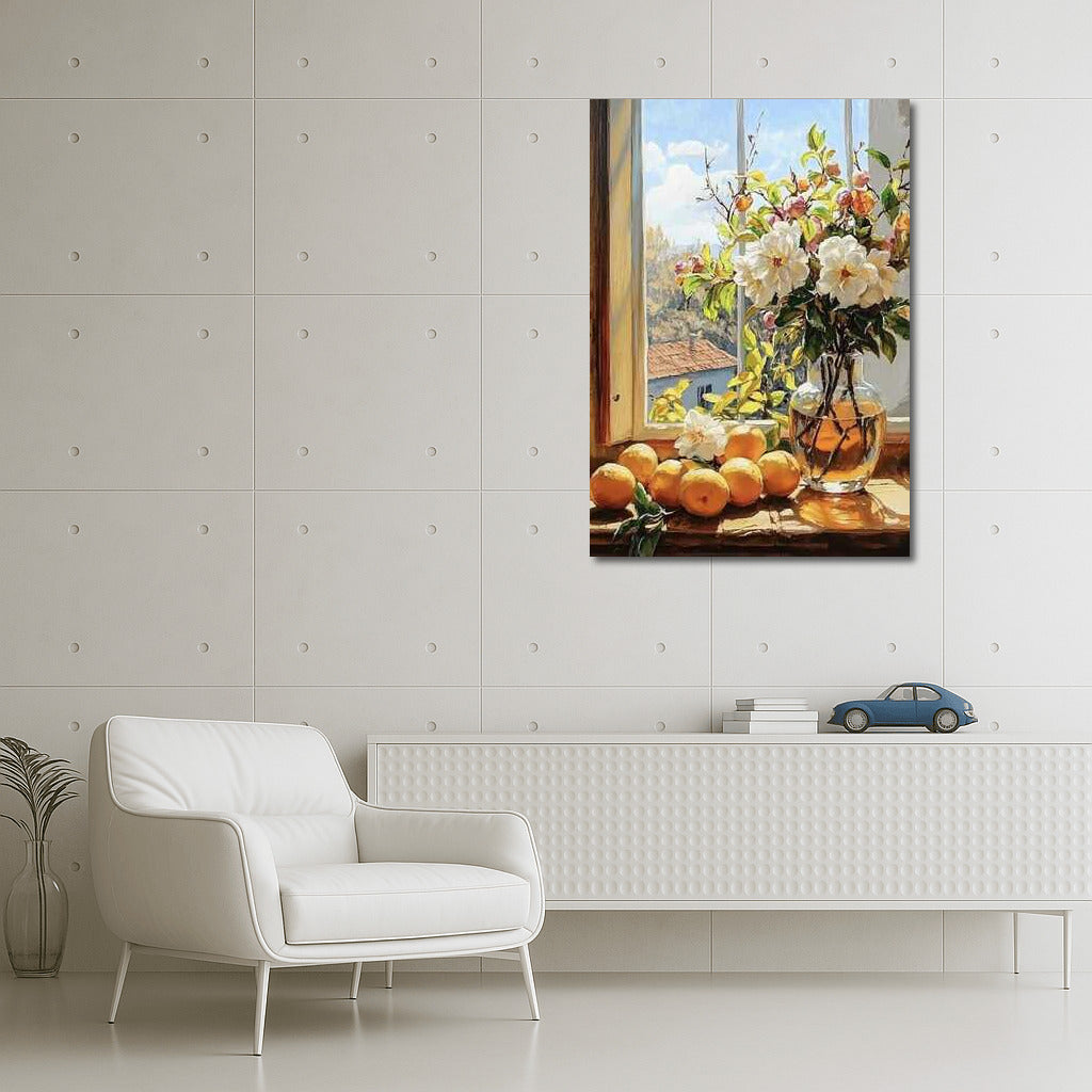 Sunny Camellias by the Window: Flowers in the Interior