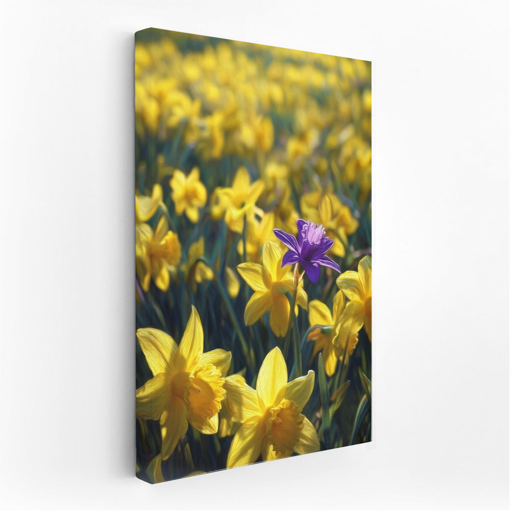 Floral Symphony: Daffodils and Purple Charm for Interior