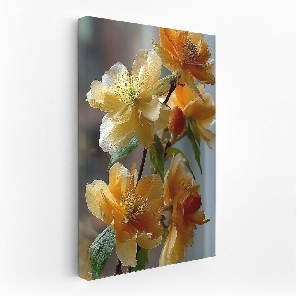 Yellow Sunset Peonies: An Elegant Floral Masterpiece for the Interior