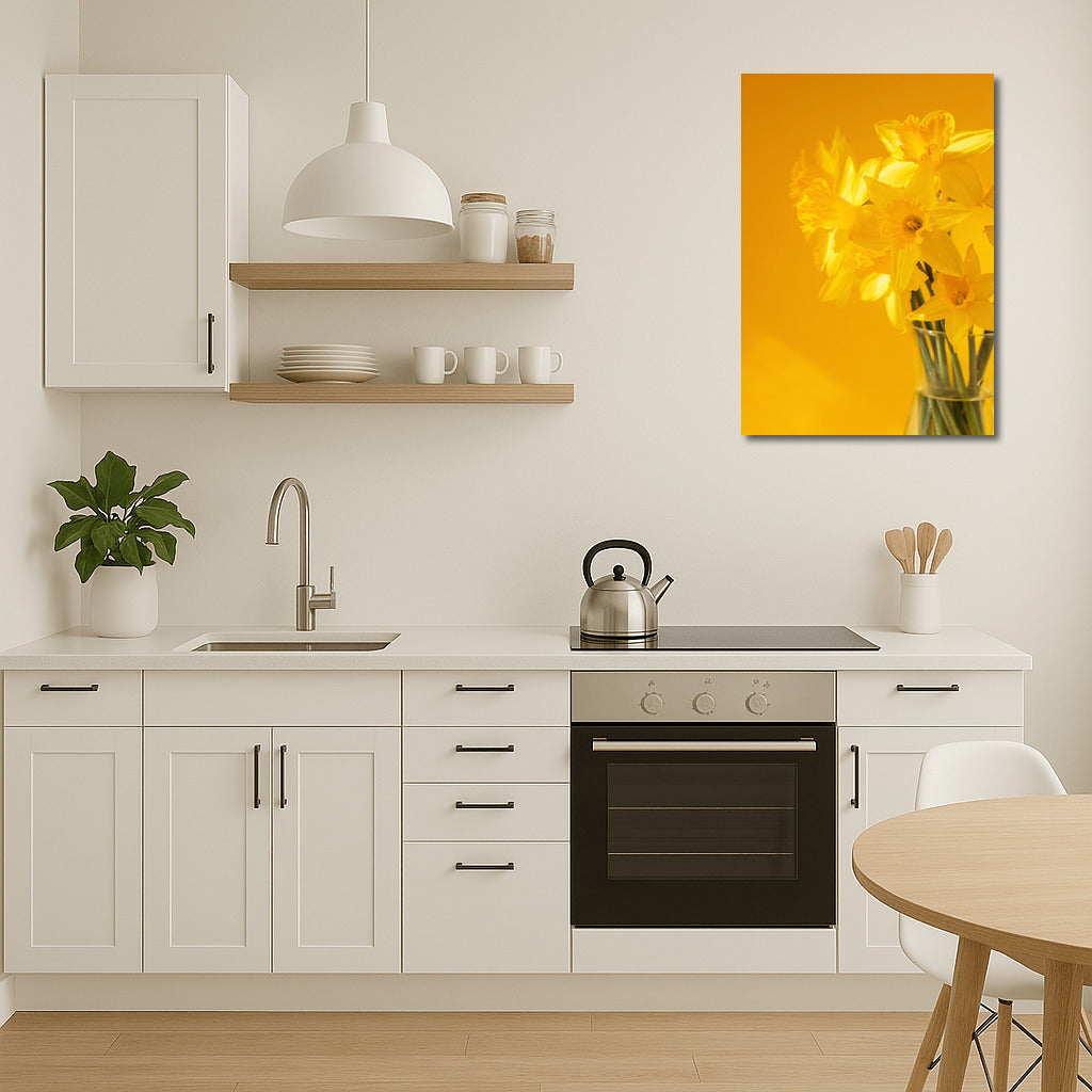 Spring Daffodils in a Transparent Vase: Brightness and Freshness for Your Interior
