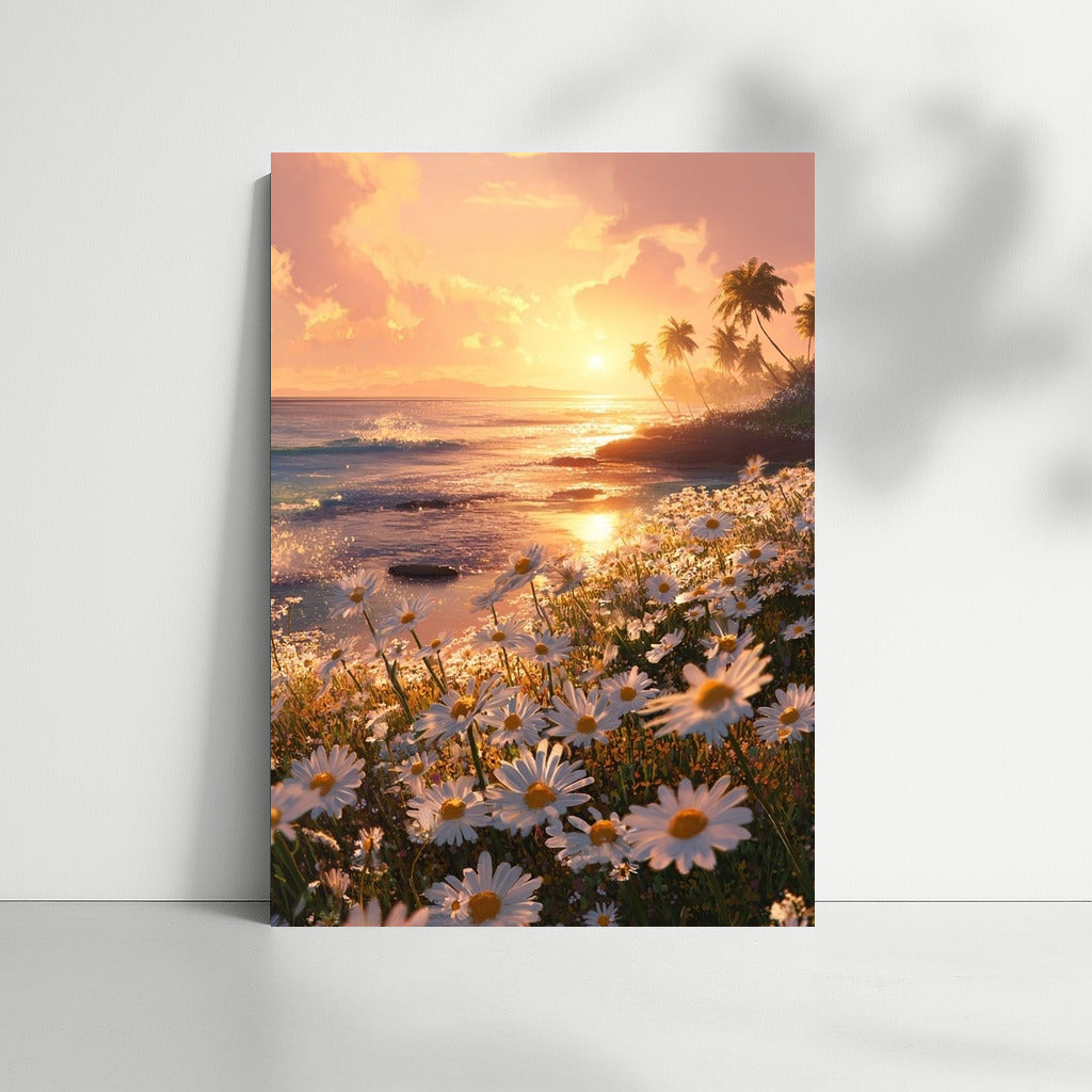 Chamomile Sunset on the Beach: Summer Enchantment