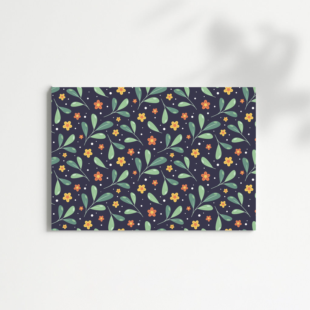 Orange Gerberas on Blue Background: Floral Wall Decoration for Cozy Interior