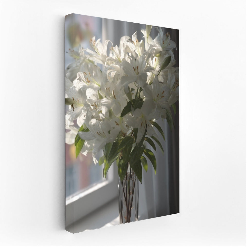 Morning White Lilies: Elegant Flowers in the Sunlight