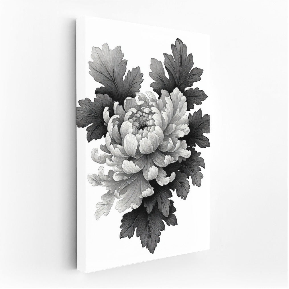 Black and White Chrysanthemum: Elegant Floral Perfection