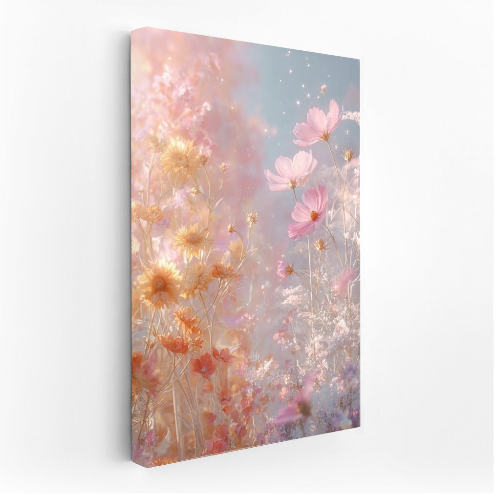 Flower Whirlwind: Dance of Cosmos and Chrysanthemums