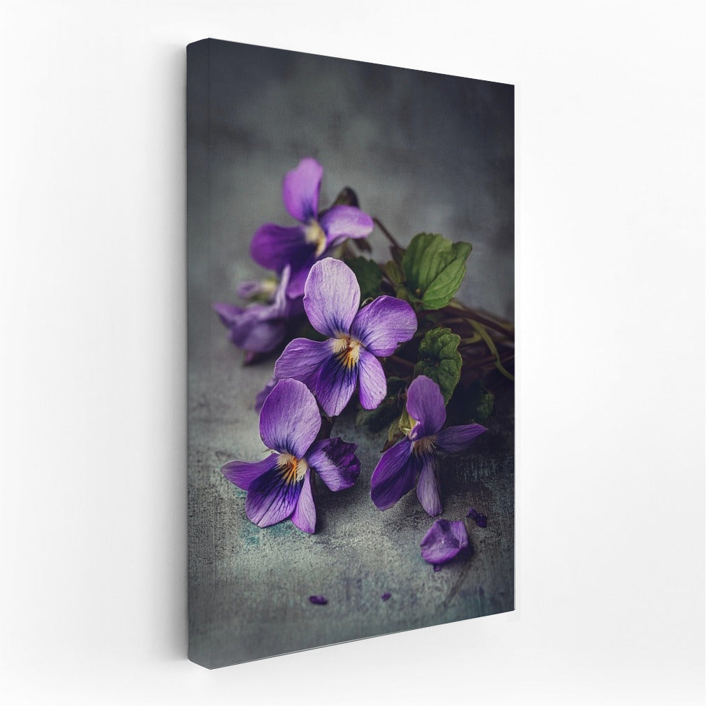 Violets in Bloom: The Gentle Charm of Nature on Canvas
