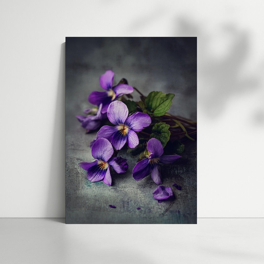 Violets in Bloom: The Gentle Charm of Nature on Canvas