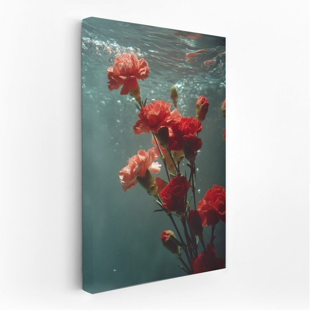 Underwater Dance of Bright Carnations: Floral Magic for the Interior
