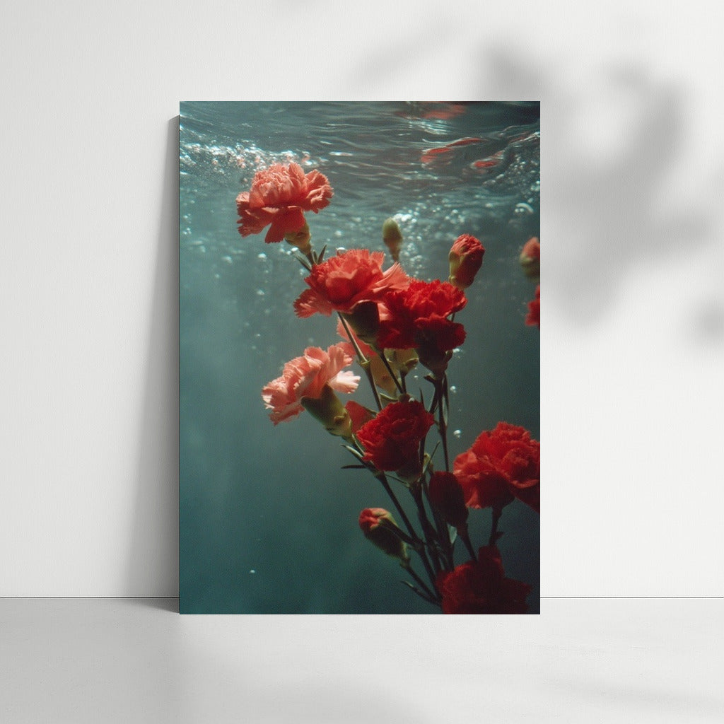 Underwater Dance of Bright Carnations: Floral Magic for the Interior