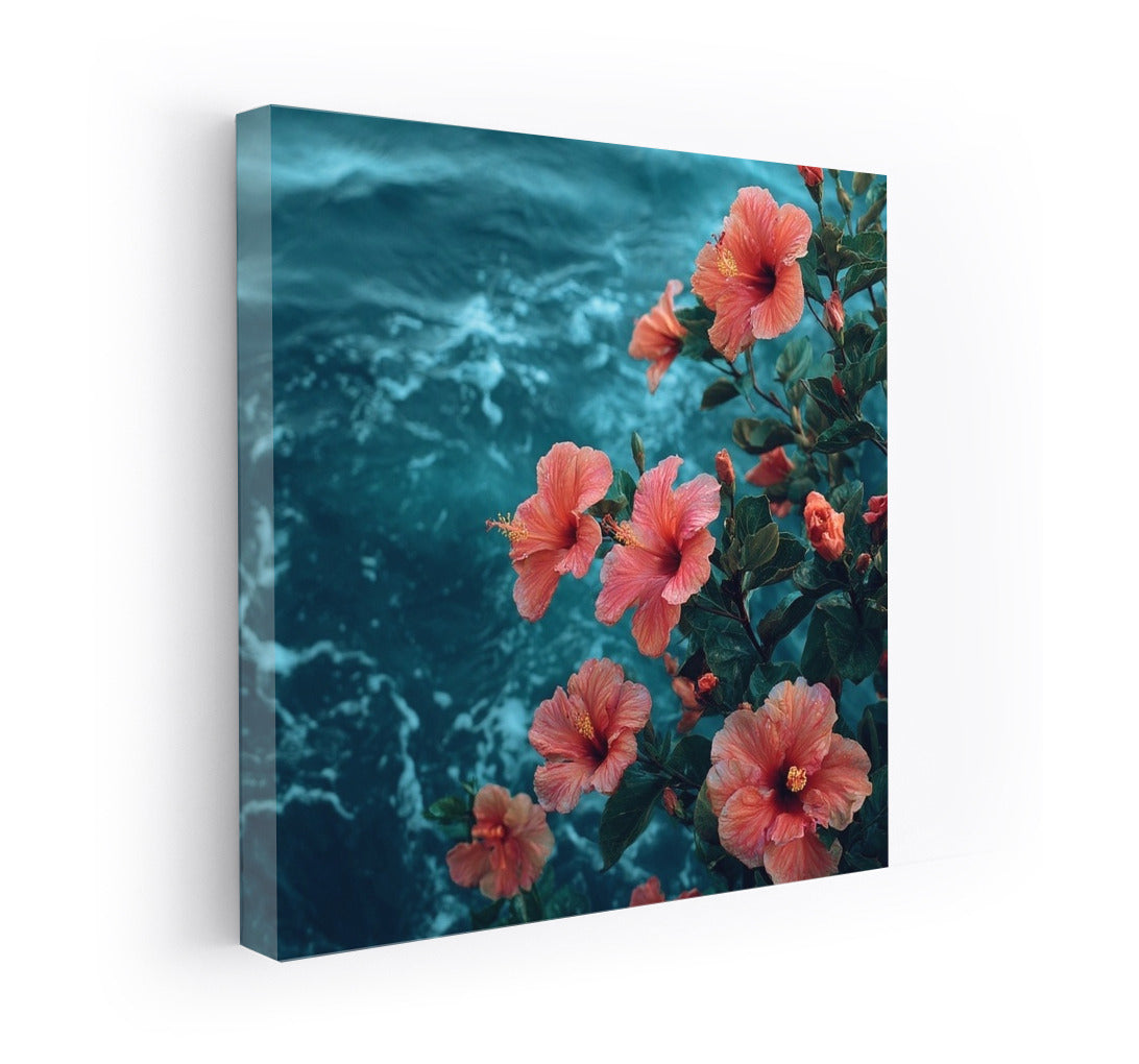 Hibiscus on Ocean Waves: Floral Freshness for the Interior