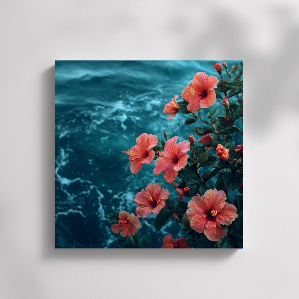 Hibiscus on Ocean Waves: Floral Freshness for the Interior