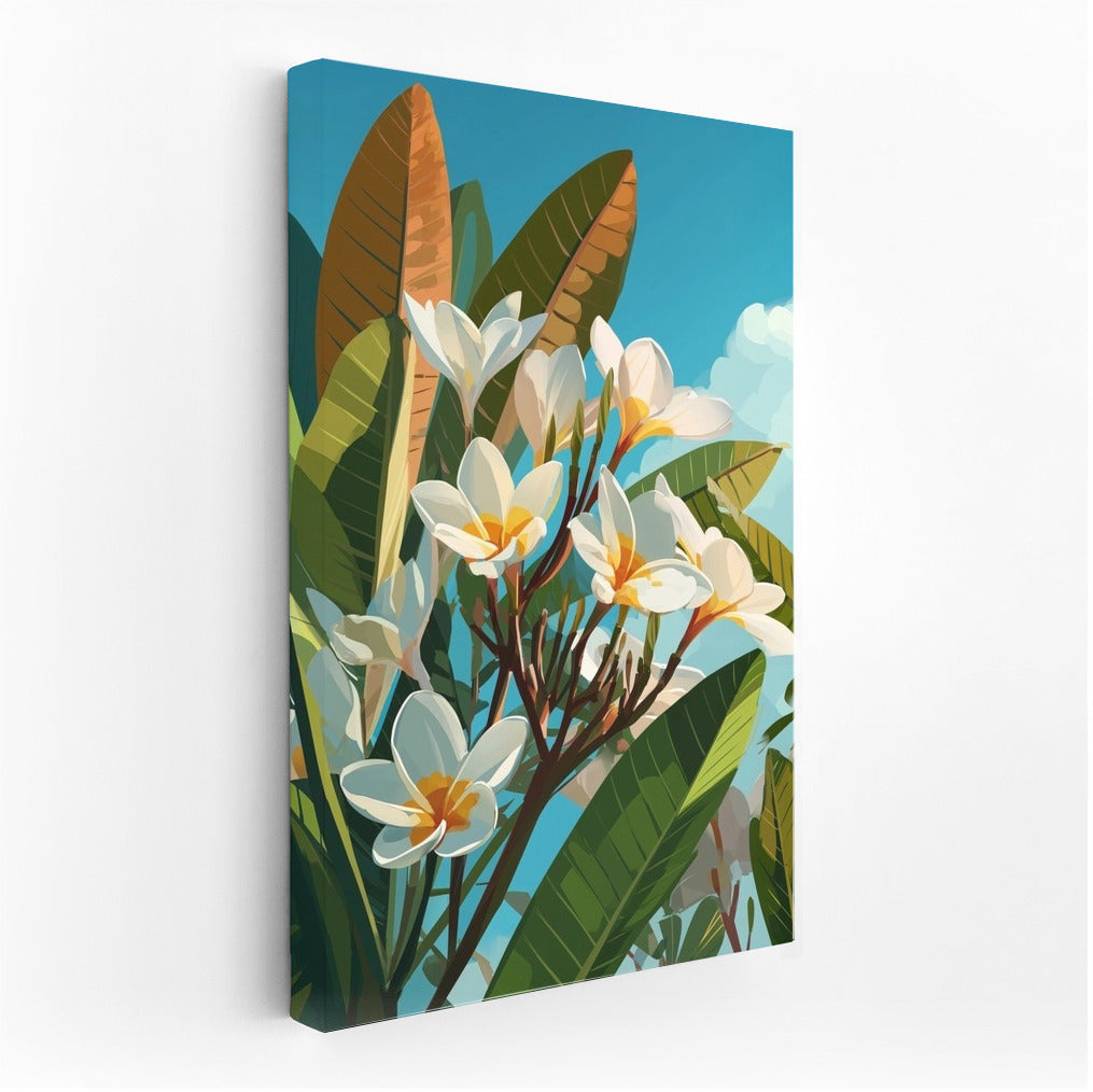 White Plumerias: Floral Symphony for the Interior