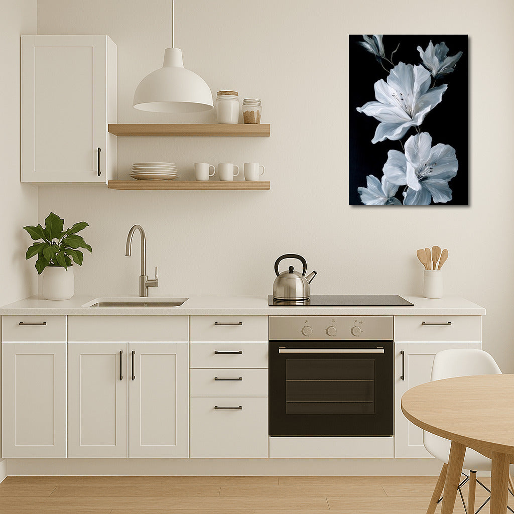 White Casablanca Lilies: Elegance on a Deep Background