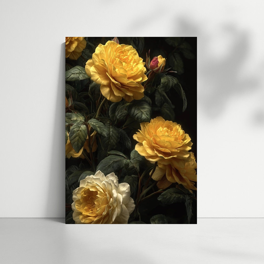 Golden Roses: Bright Flowers for the Interior