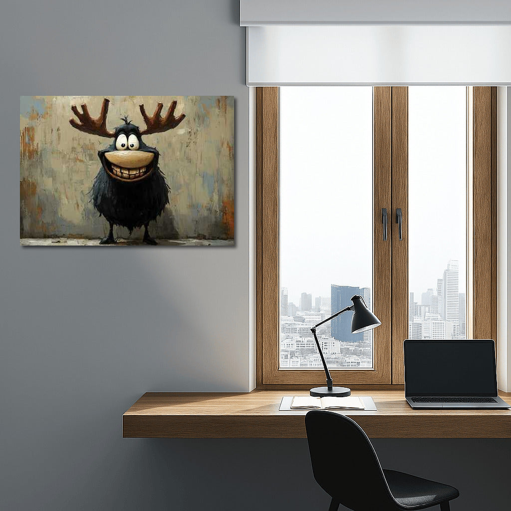 Crazy Moose: Cartoon Crazy Humor on the Wall