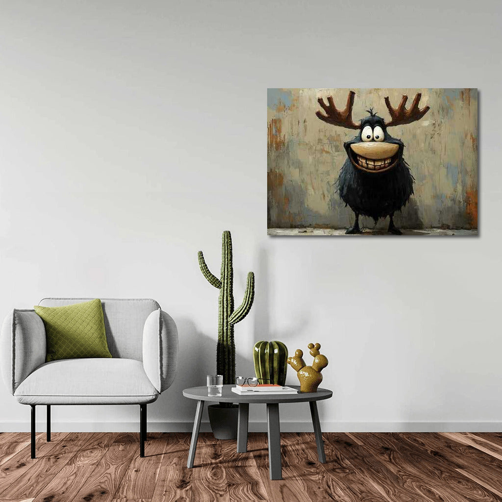 Crazy Moose: Cartoon Crazy Humor on the Wall