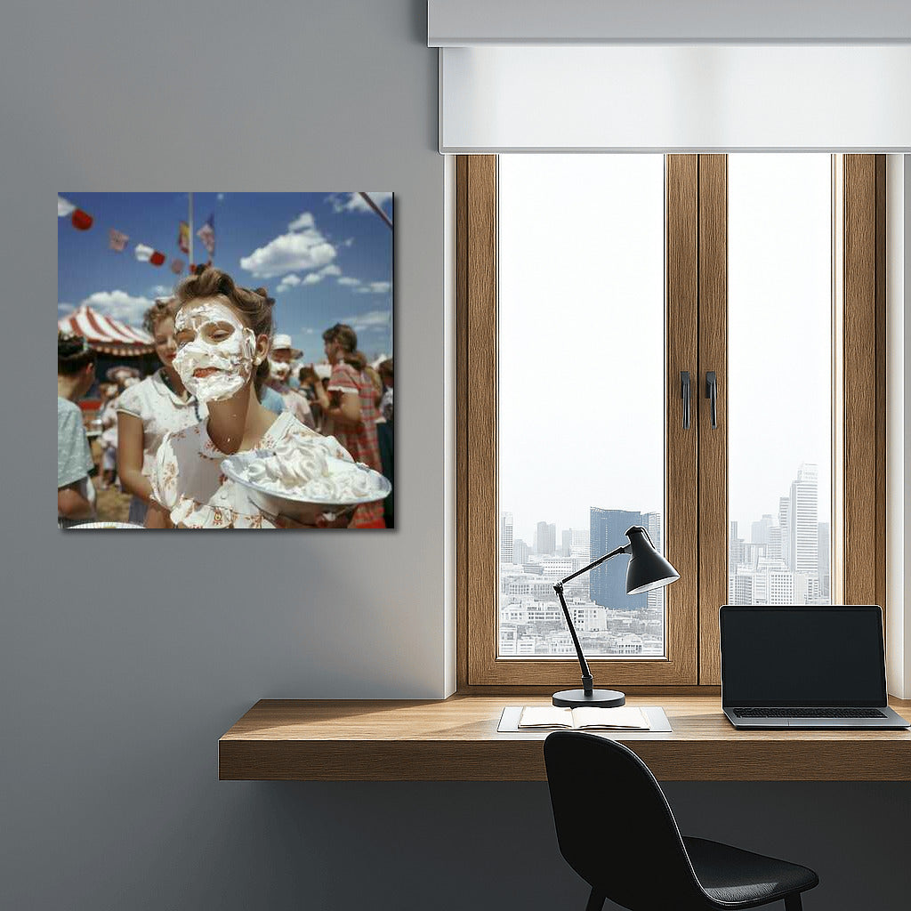 Cream Battle: Humor and Laughter on Canvas