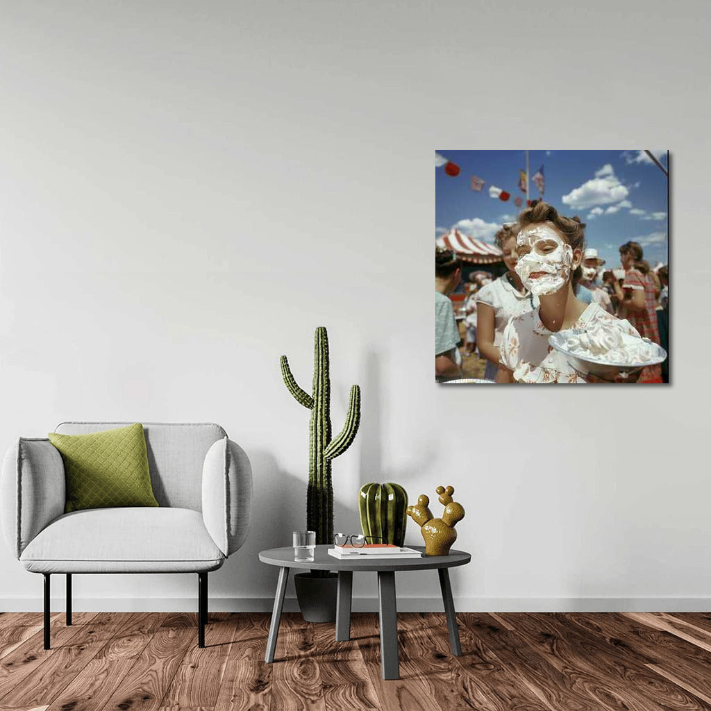 Cream Battle: Humor and Laughter on Canvas