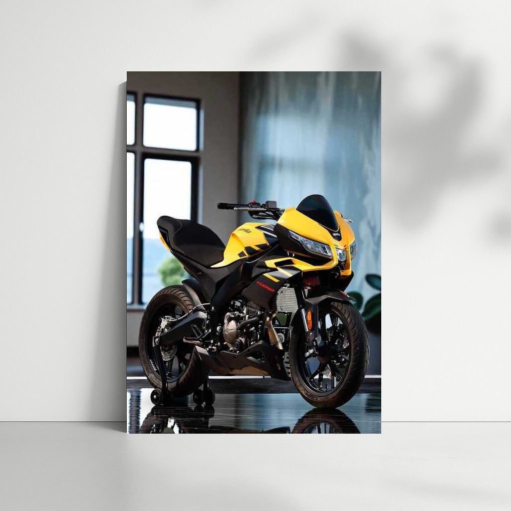 Speed and Elegance: Aprilia Tuono125 on Black Marble