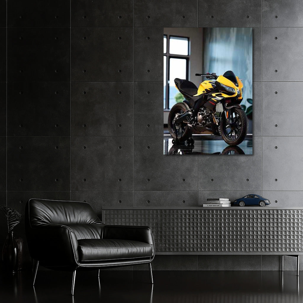 Speed and Elegance: Aprilia Tuono125 on Black Marble