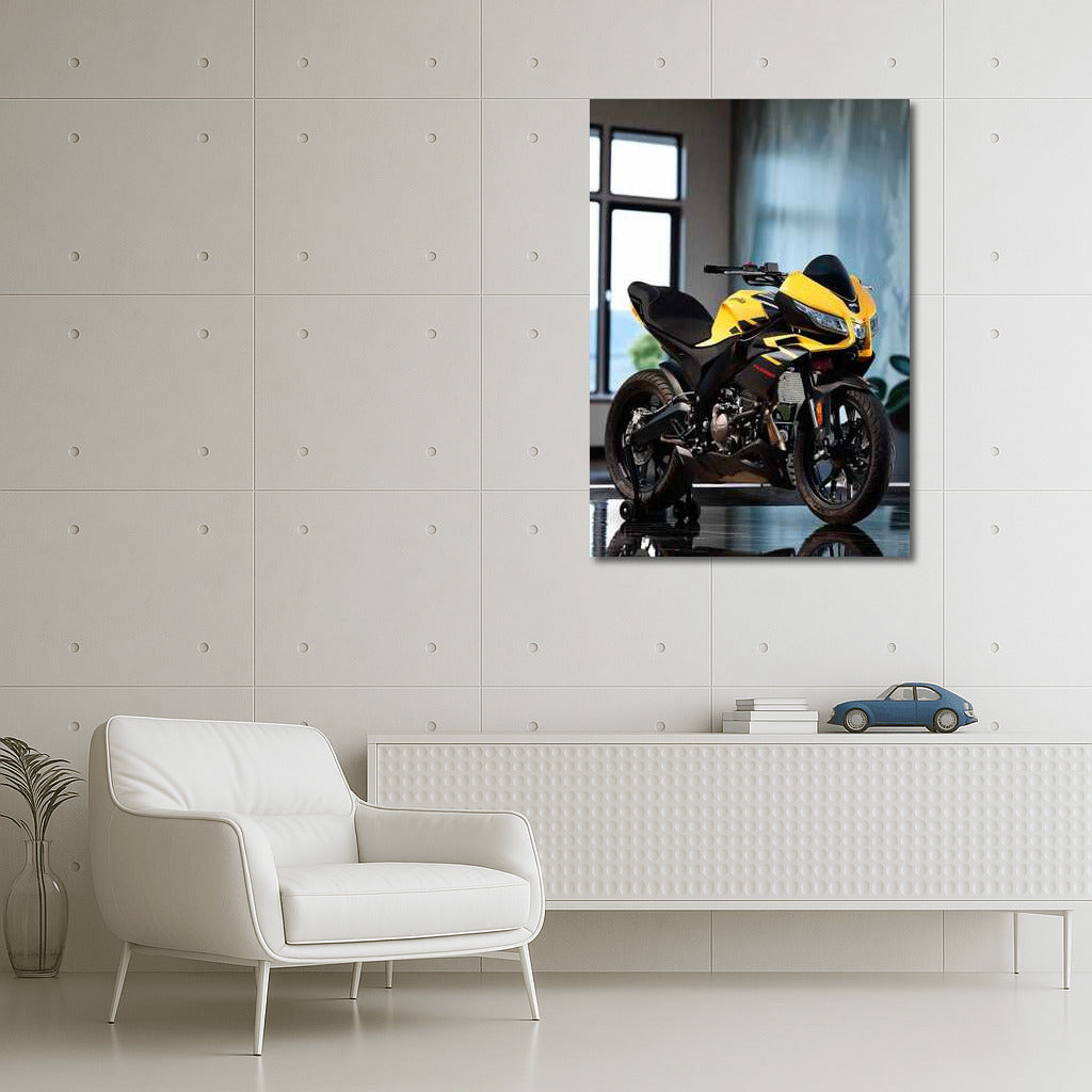 Speed and Elegance: Aprilia Tuono125 on Black Marble