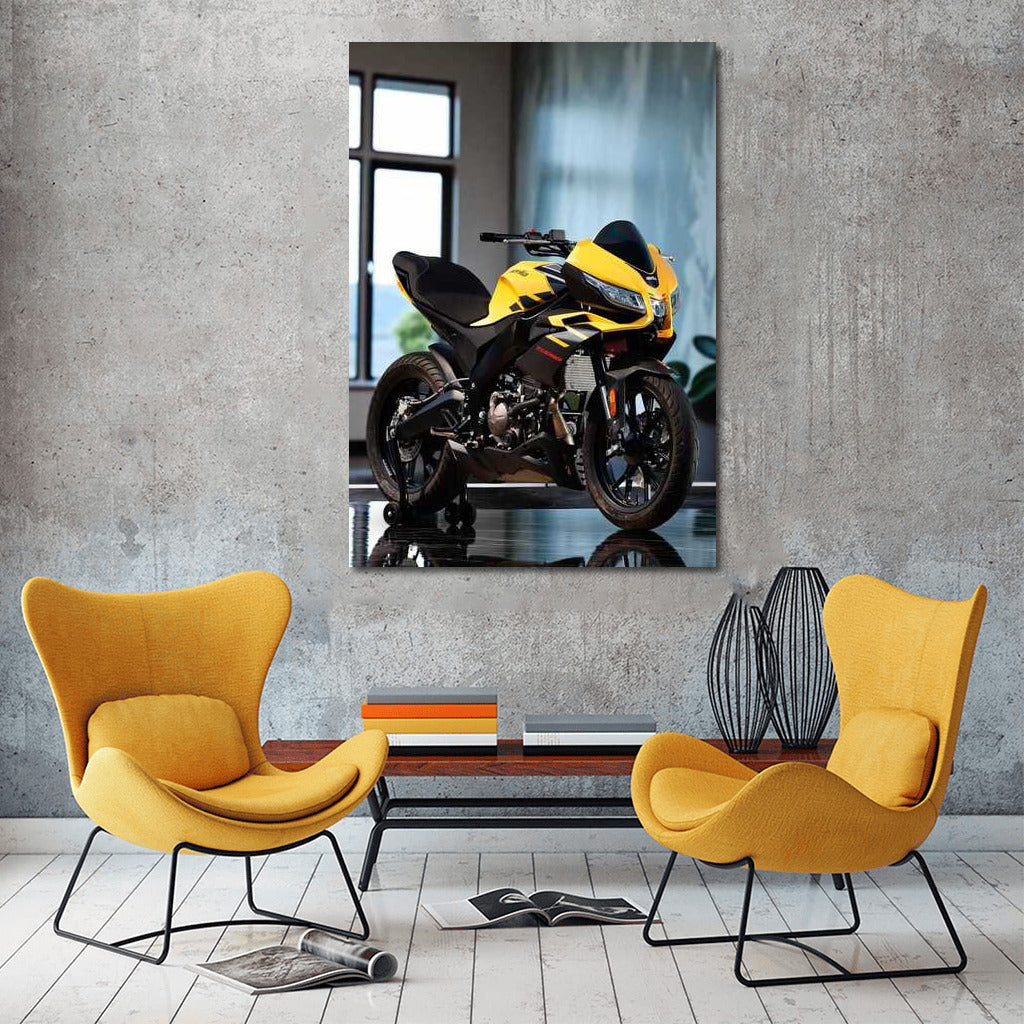 Speed and Elegance: Aprilia Tuono125 on Black Marble