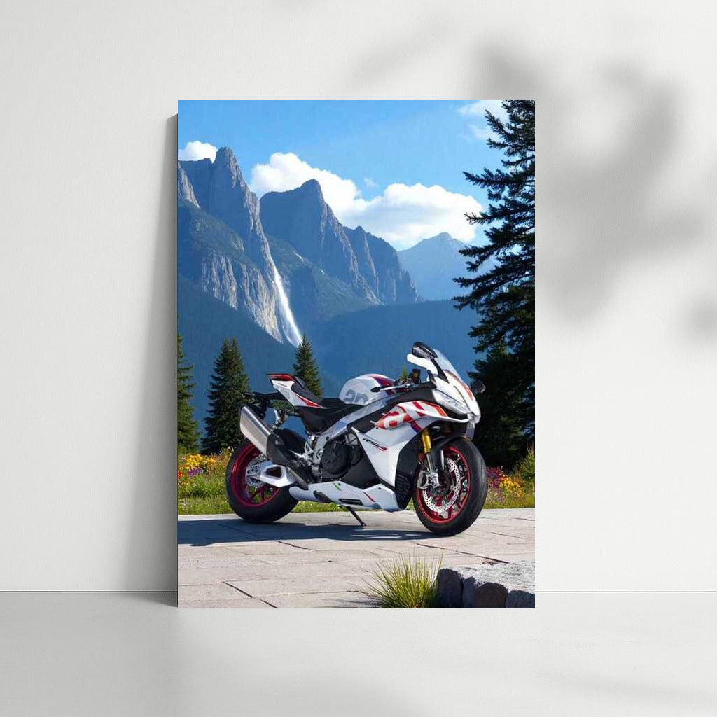 Aprilia RSV4: Speed and Freedom at the Mountain Waterfall