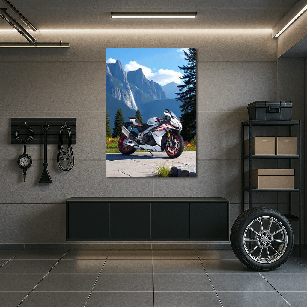 Aprilia RSV4: Speed and Freedom at the Mountain Waterfall