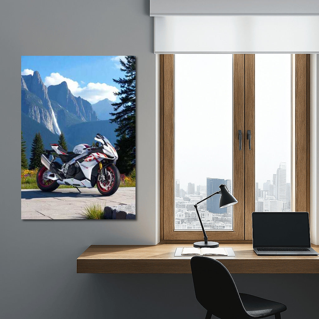 Aprilia RSV4: Speed and Freedom at the Mountain Waterfall