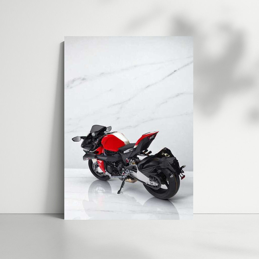 Bimota TESI H2 on Marble Background: Elegance and Speed of a Motorcycle