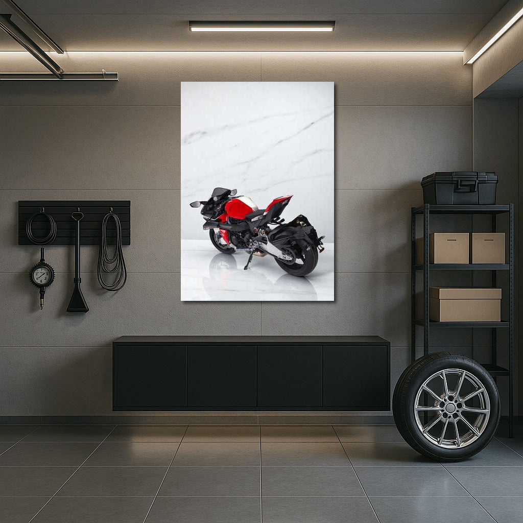 Bimota TESI H2 on Marble Background: Elegance and Speed of a Motorcycle