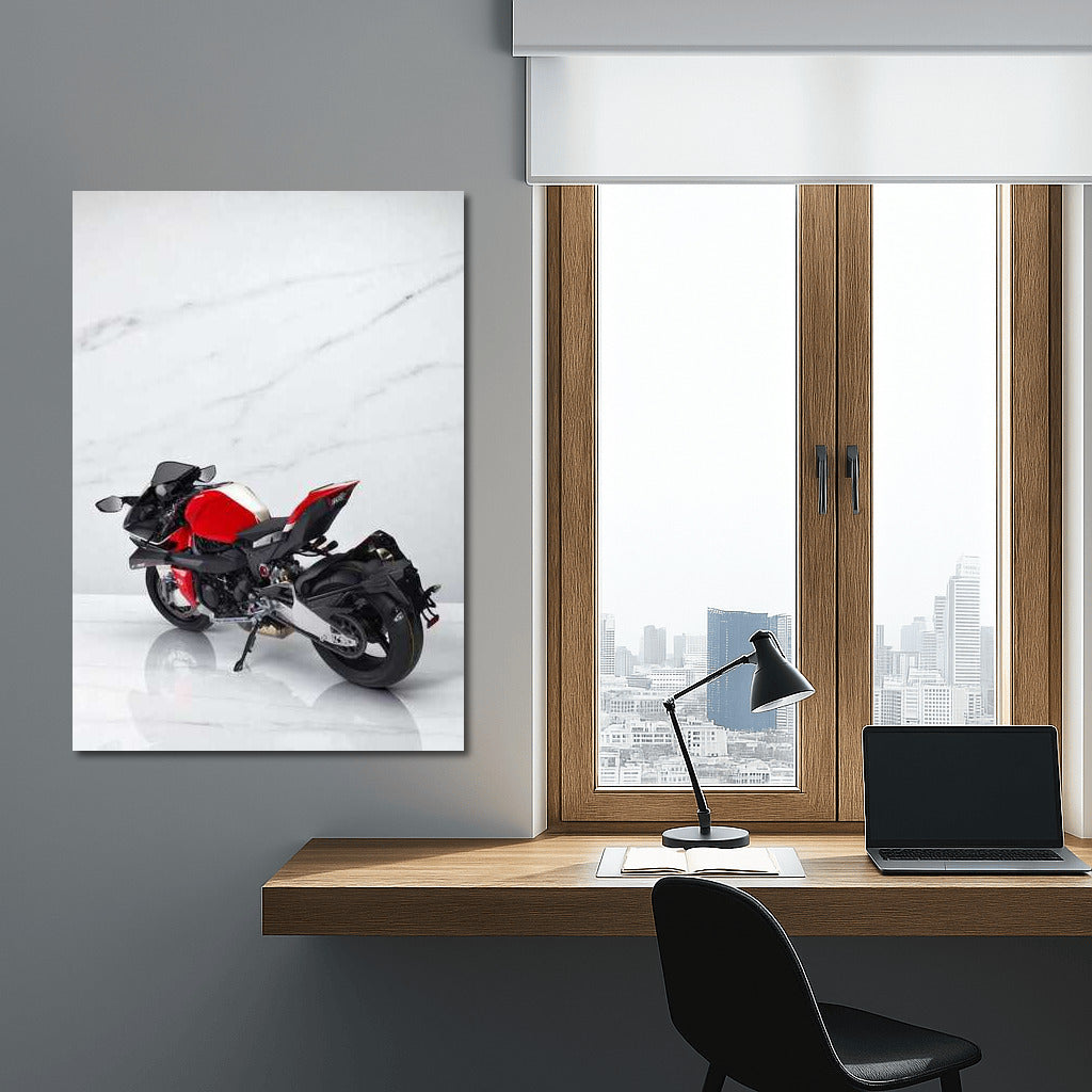 Bimota TESI H2 on Marble Background: Elegance and Speed of a Motorcycle