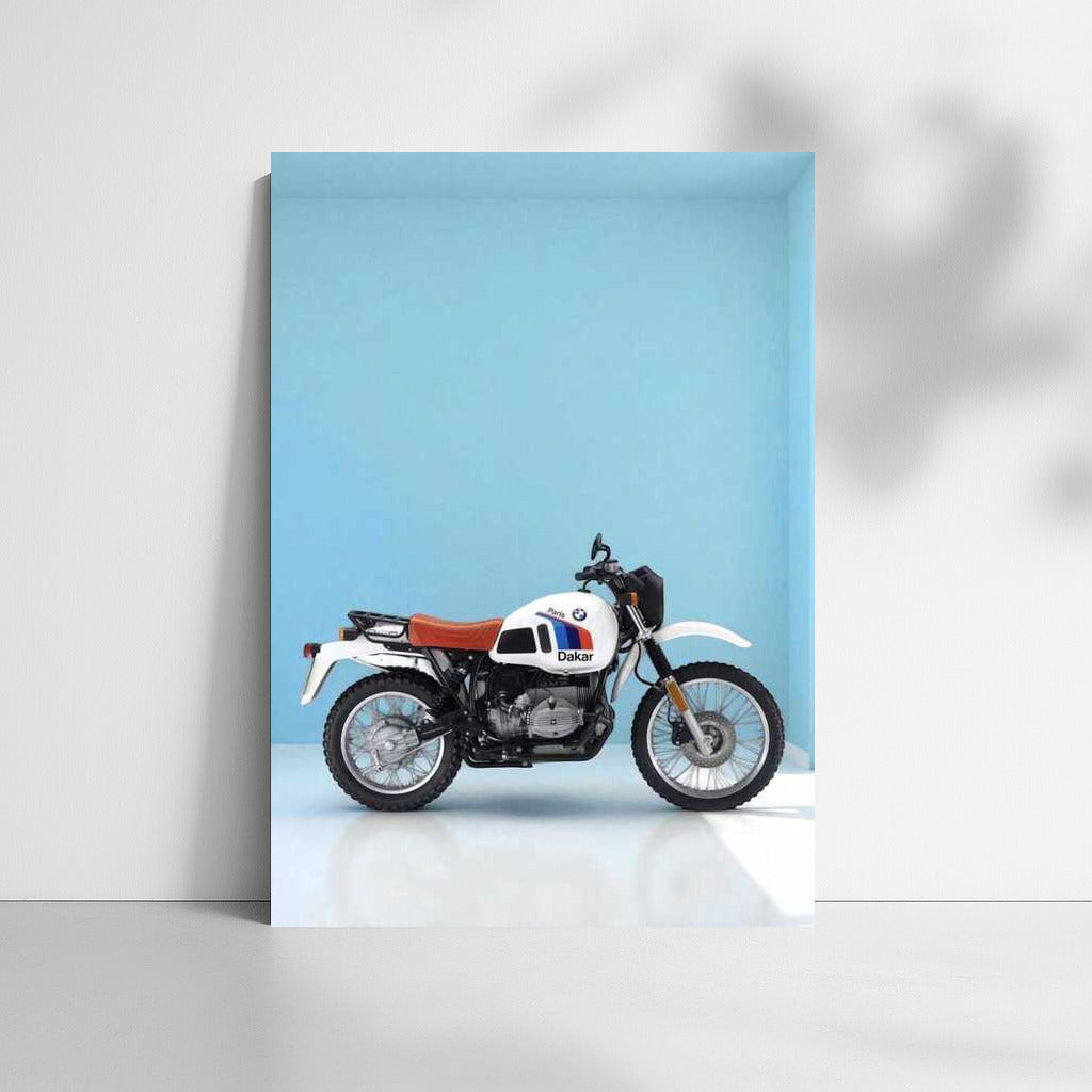 Legend of Speed: BMW R80 G/S on Blue Background