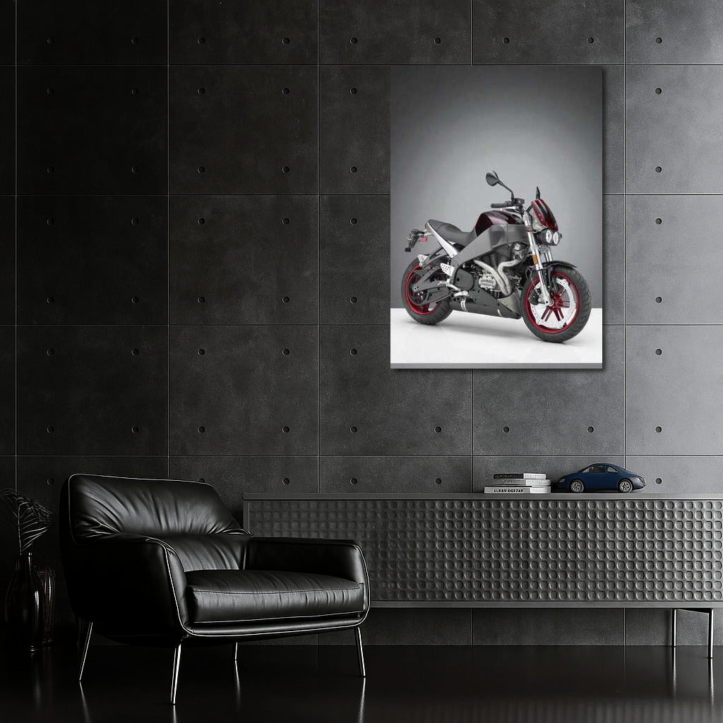 Buell Lightning XB12S on Gray Background: Dynamics and Style for Motorcycle Enthusiasts