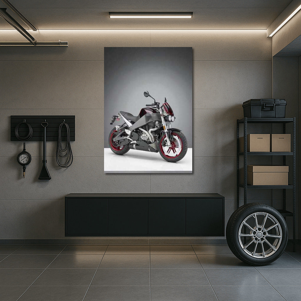 Buell Lightning XB12S on Gray Background: Dynamics and Style for Motorcycle Enthusiasts