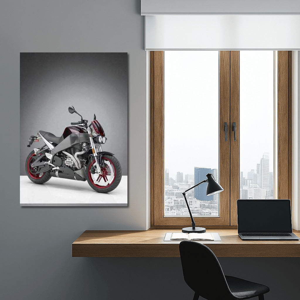 Buell Lightning XB12S on Gray Background: Dynamics and Style for Motorcycle Enthusiasts