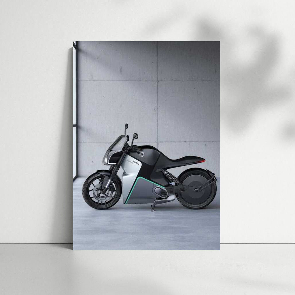 Motorcycle Evolution: Erik Buell and Fuell in Front of a Concrete Wall