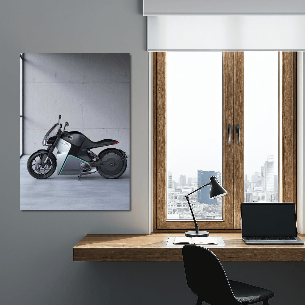 Motorcycle Evolution: Erik Buell and Fuell in Front of a Concrete Wall