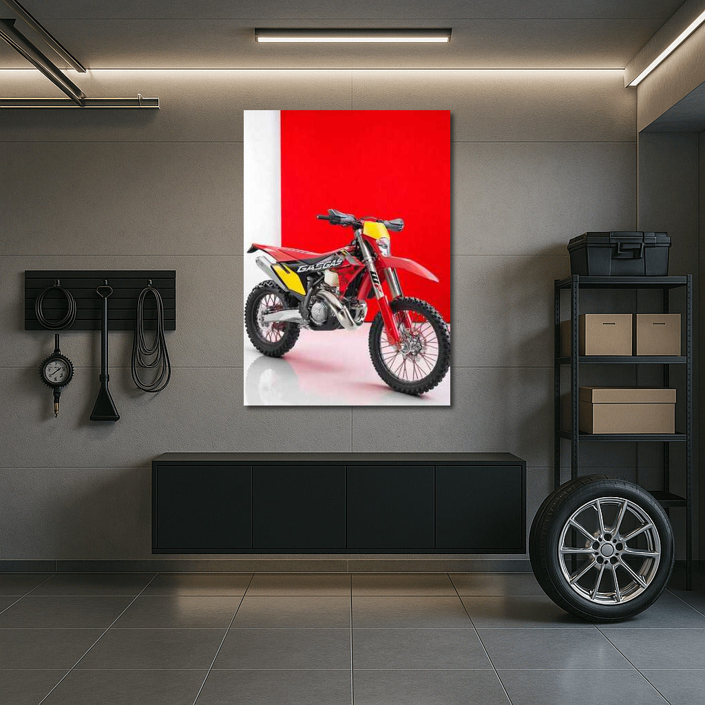 GasGas EC 300 GP: Red Explosion of Energy on the Background of Speed