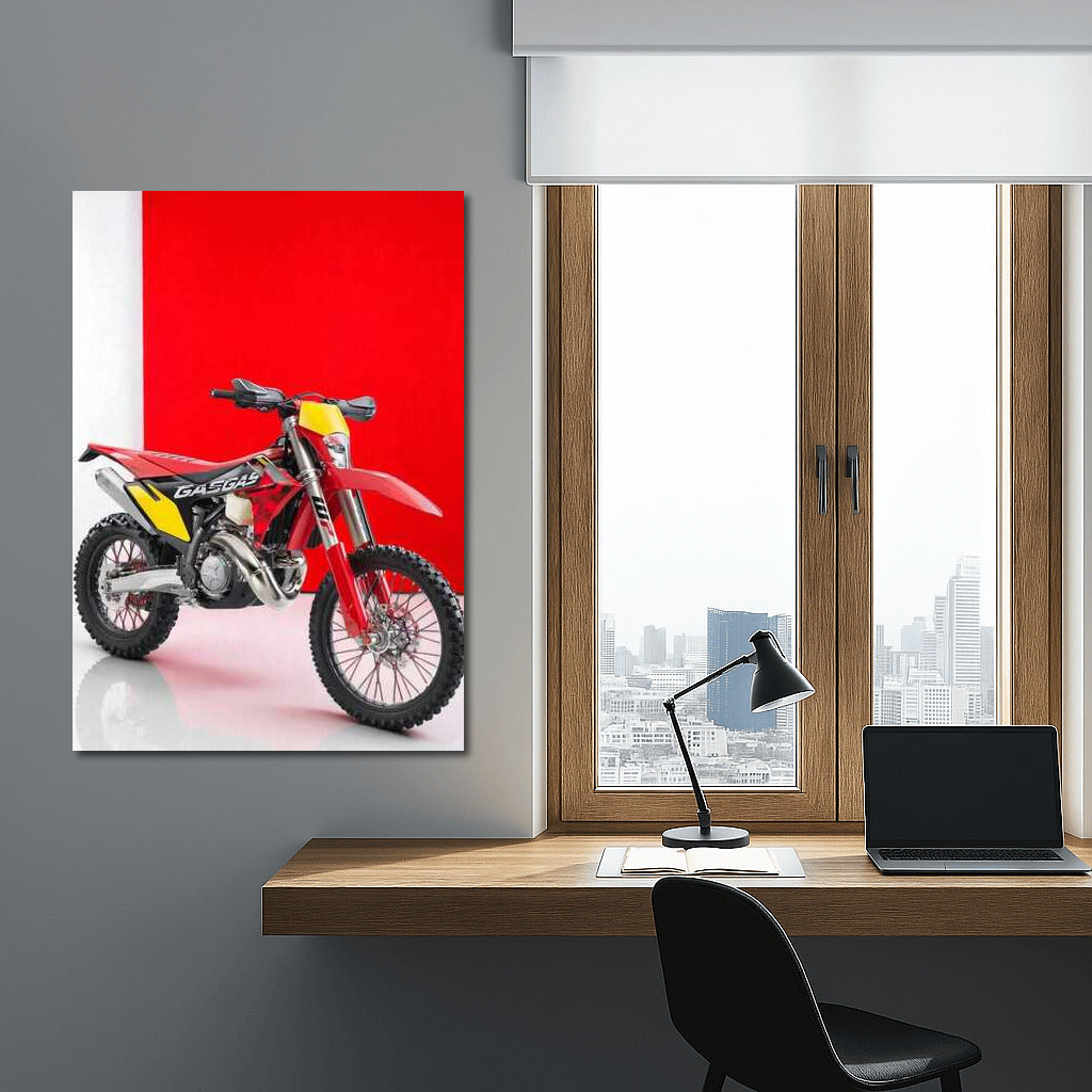 GasGas EC 300 GP: Red Explosion of Energy on the Background of Speed