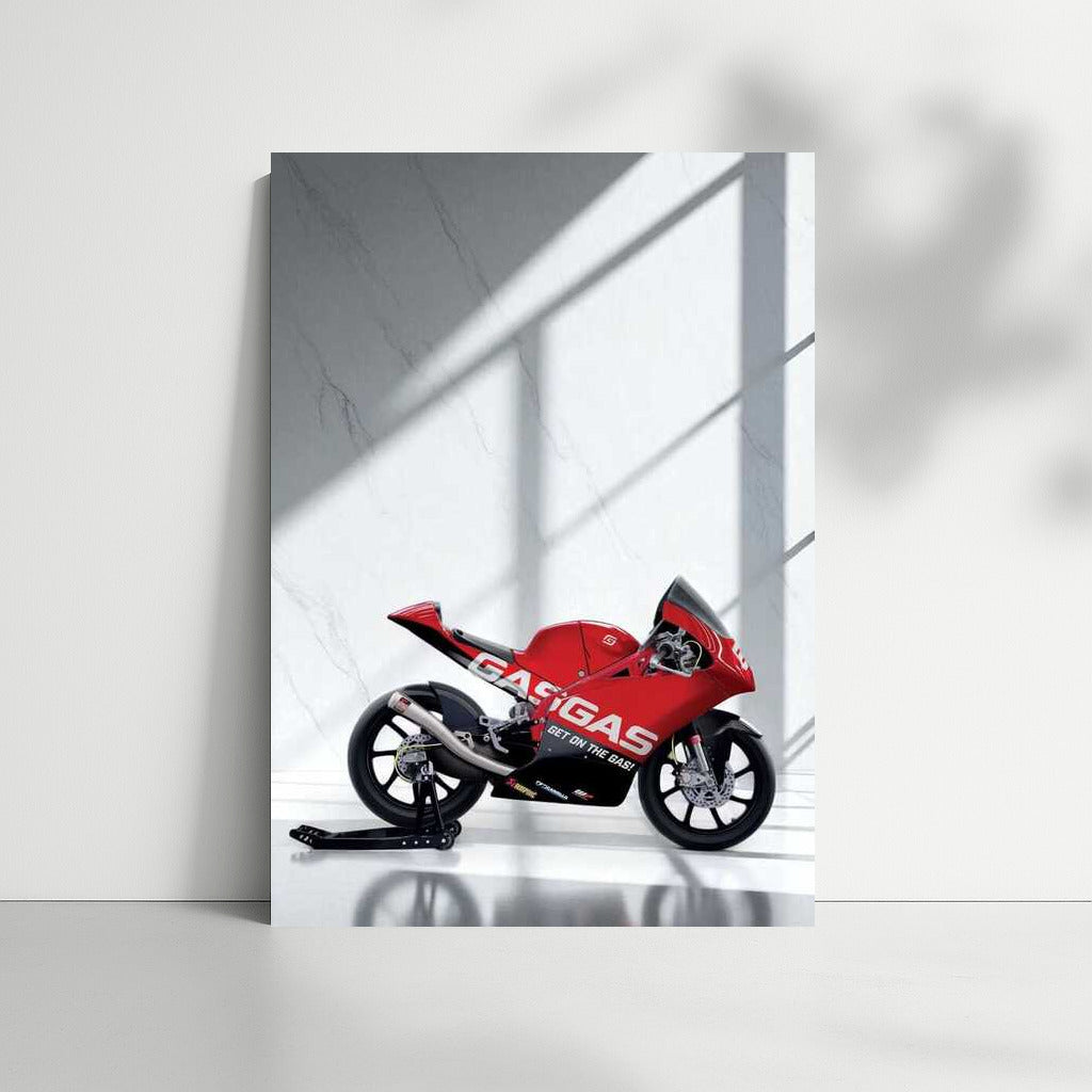 Speed and style: GASGAS RC 250 GP on a marble background