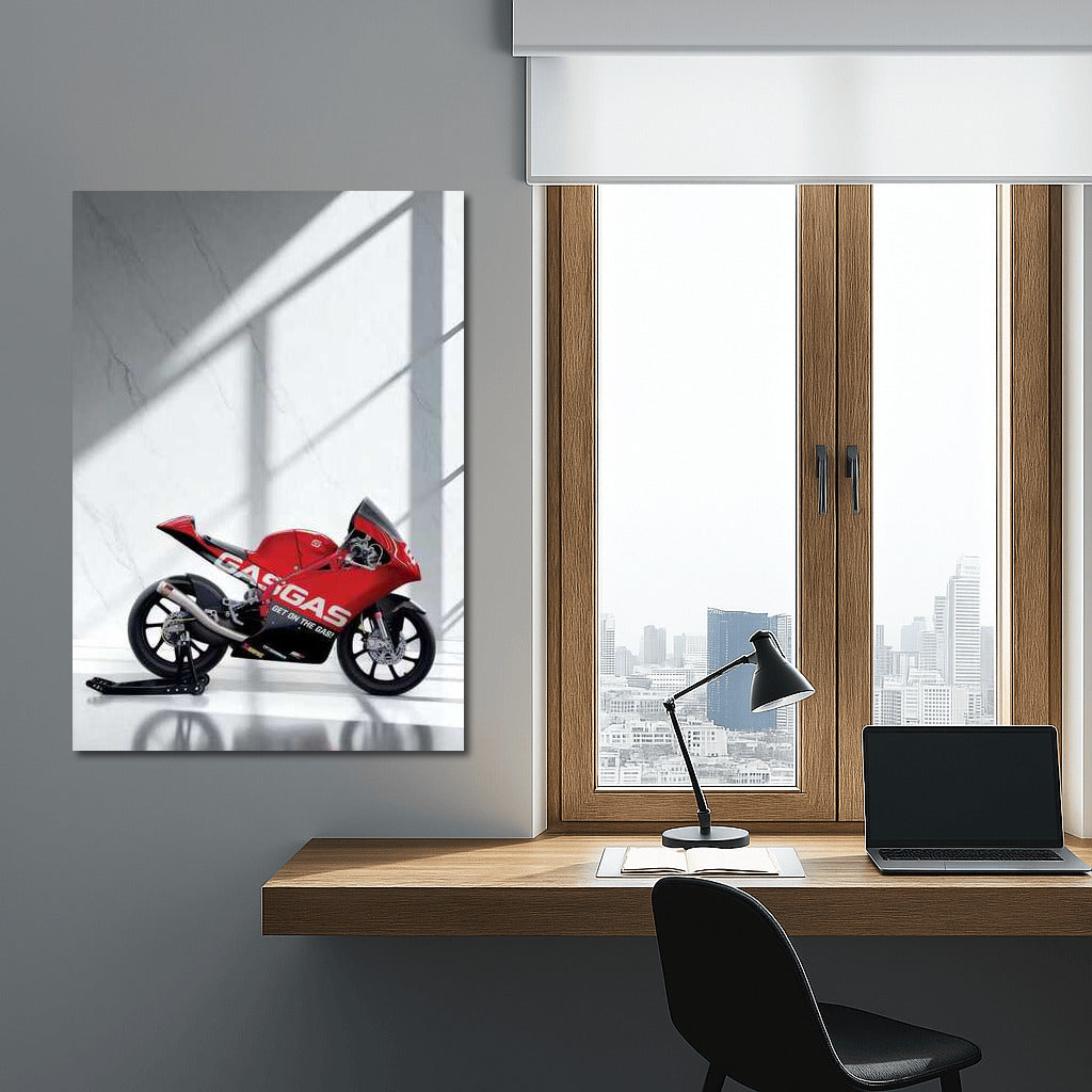 Speed and style: GASGAS RC 250 GP on a marble background