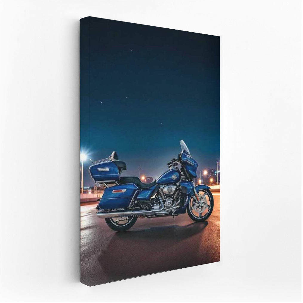 Night Flight: Harley Davidson Street Glide Ultra Against Cityscape