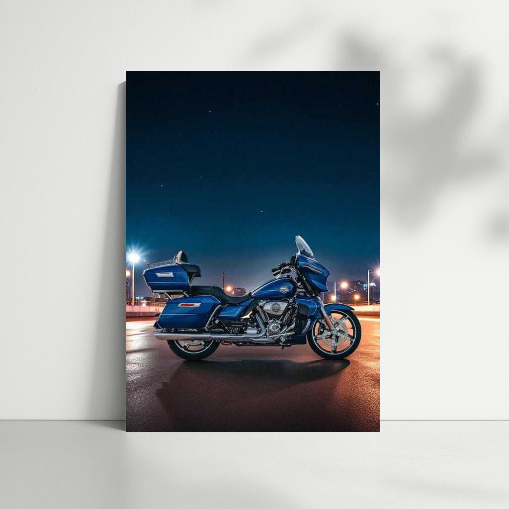 Night Flight: Harley Davidson Street Glide Ultra Against Cityscape