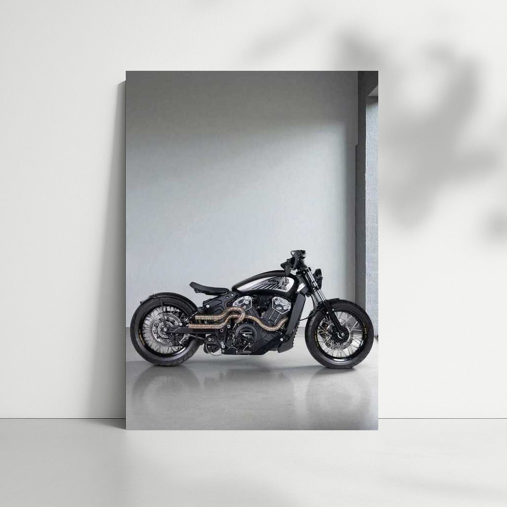 Power and Style: Indian Scout Bobber Custom on the Concrete Track
