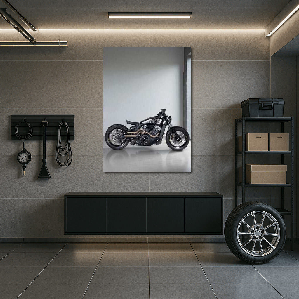 Power and Style: Indian Scout Bobber Custom on the Concrete Track