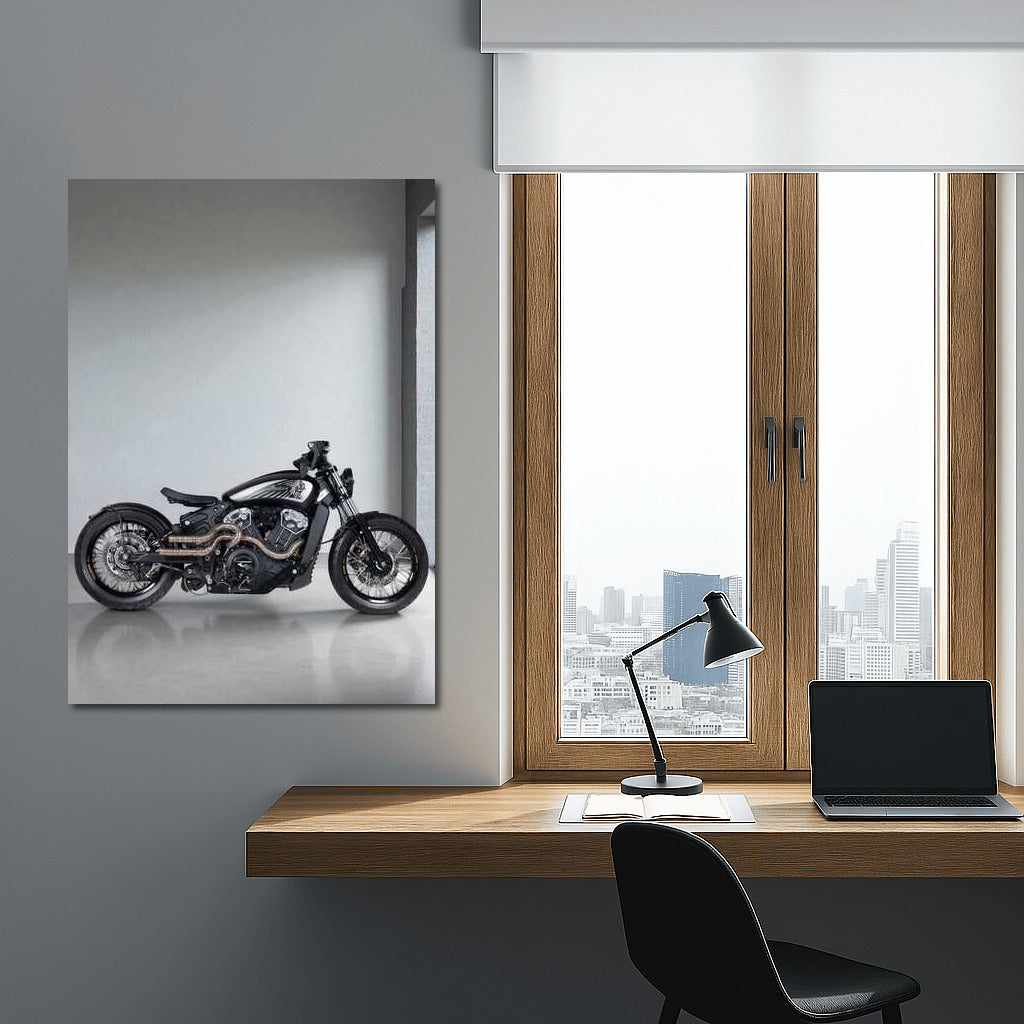 Power and Style: Indian Scout Bobber Custom on the Concrete Track