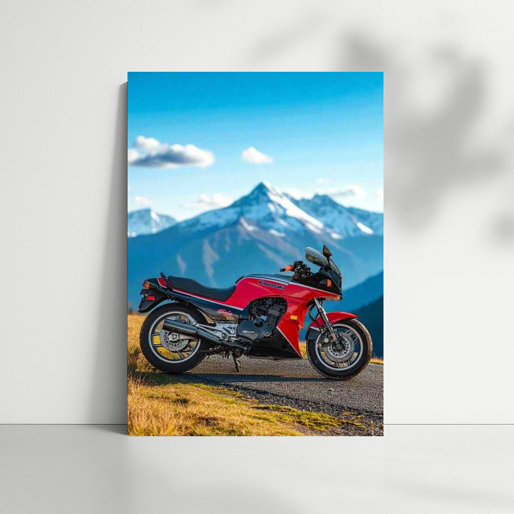 Kawasaki Ninja ZX900: Power against a mountain backdrop